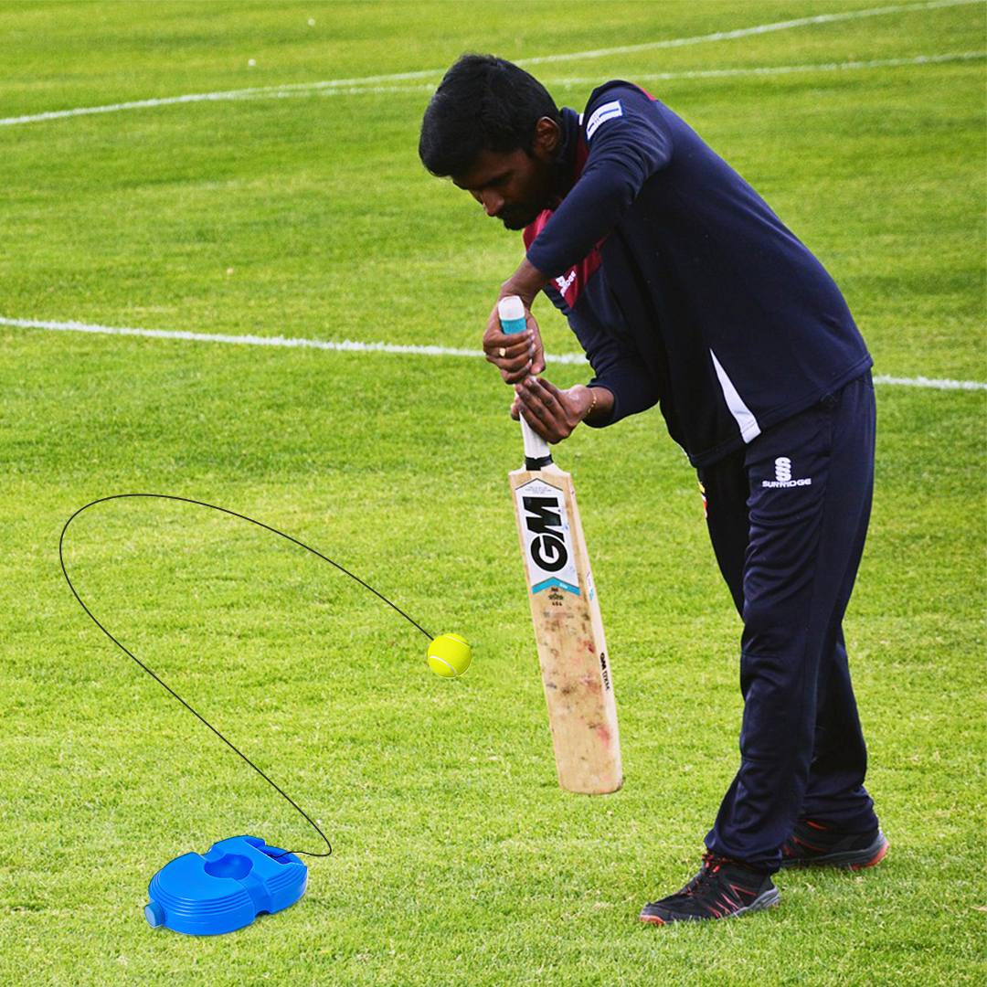 Cricket Trainer Rebound Ball - Self Practice Training Tool for Adults & Kids