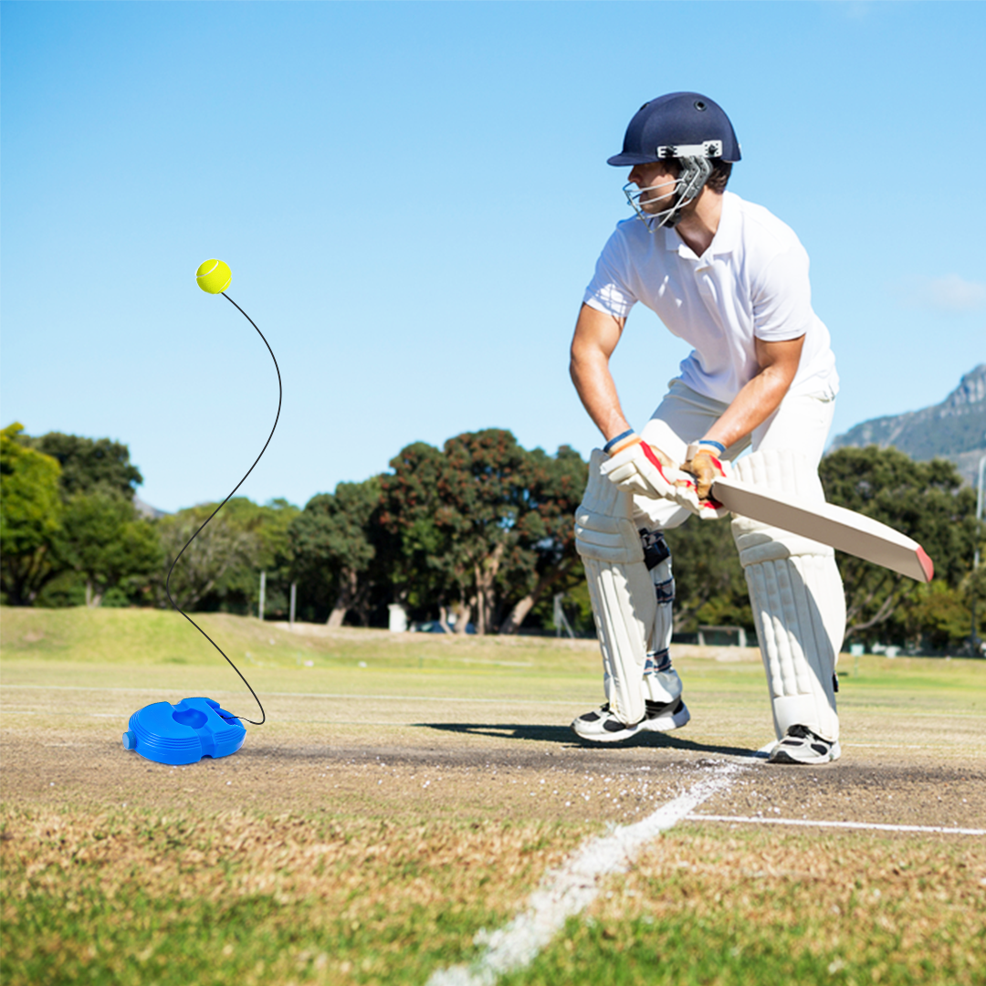 Cricket Trainer Rebound Ball - Self Practice Training Tool for Adults & Kids