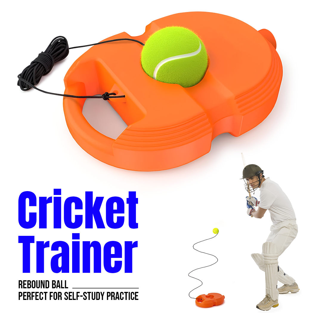 Cricket Trainer Rebound Ball - Self Practice Training Tool for Adults & Kids