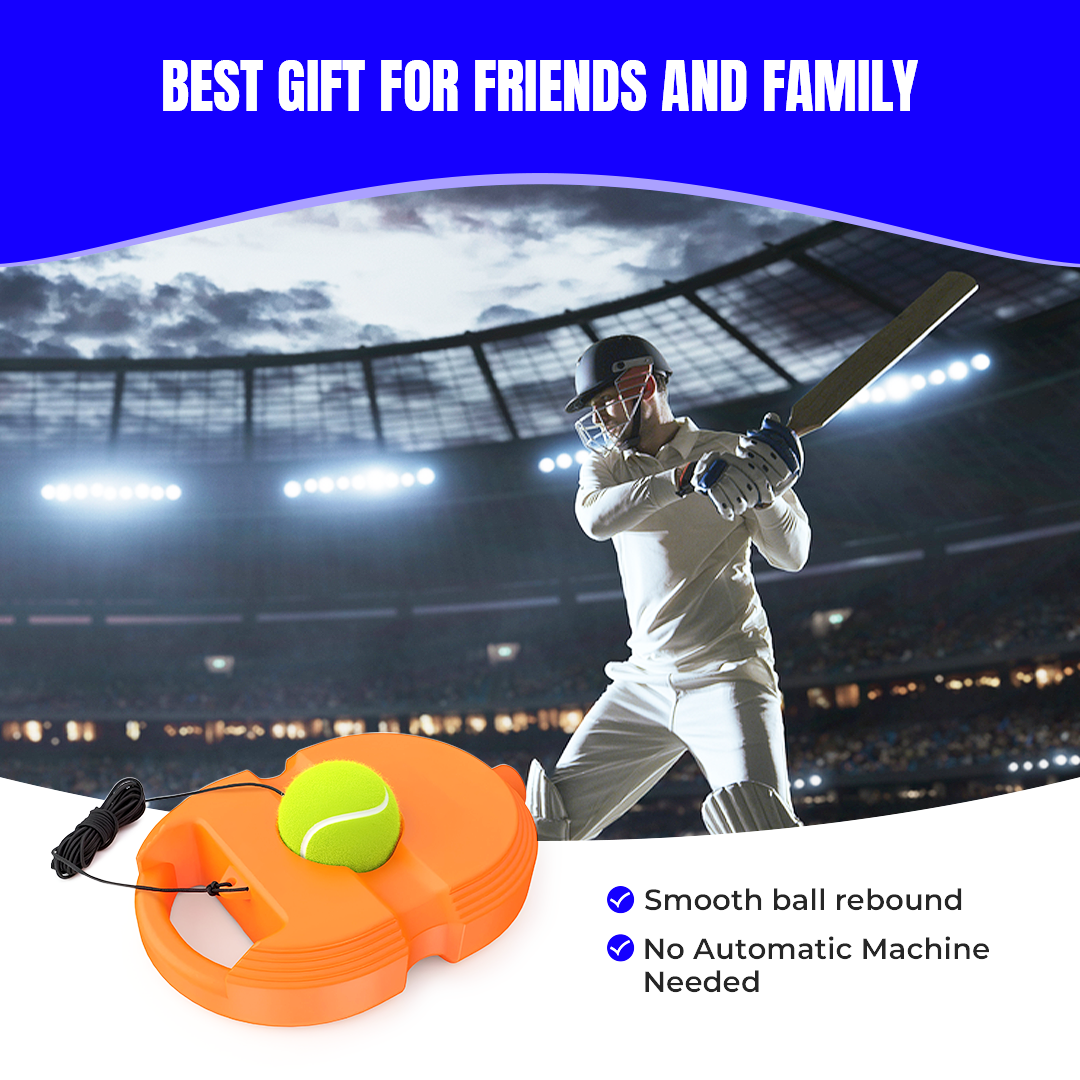 Cricket Trainer Rebound Ball - Self Practice Training Tool for Adults & Kids