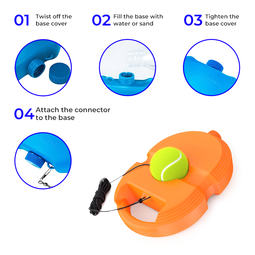 Cricket Trainer Rebound Ball - Self Practice Training Tool for Adults & Kids