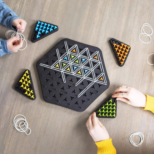 Triangle shape rubber game!! 2-4 player game (NEWLY LAUNCHED) - Boost Cognitive Skills & Fun for Kids & adults