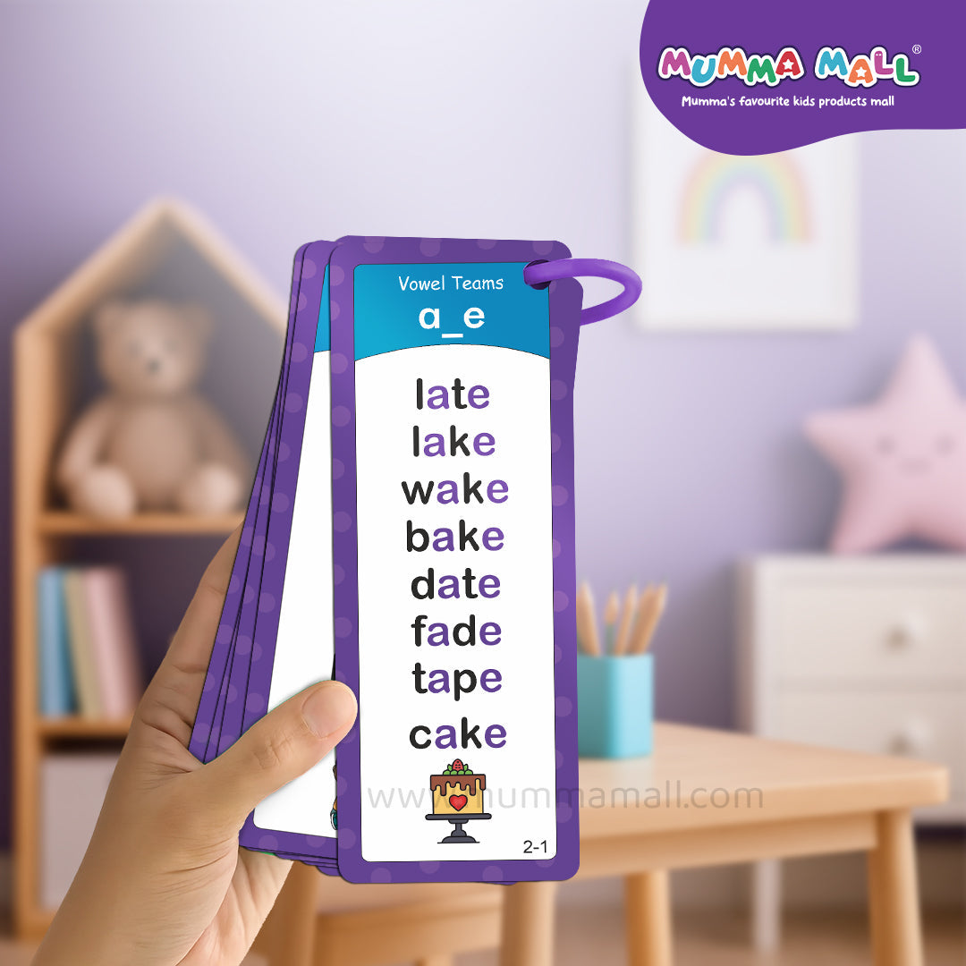 Mumma Mall - Educational Phonics Words English 60 Flashcards for Kids Ages (3-8) Ideal for Homeschooling, Montessori & Classroom Activities