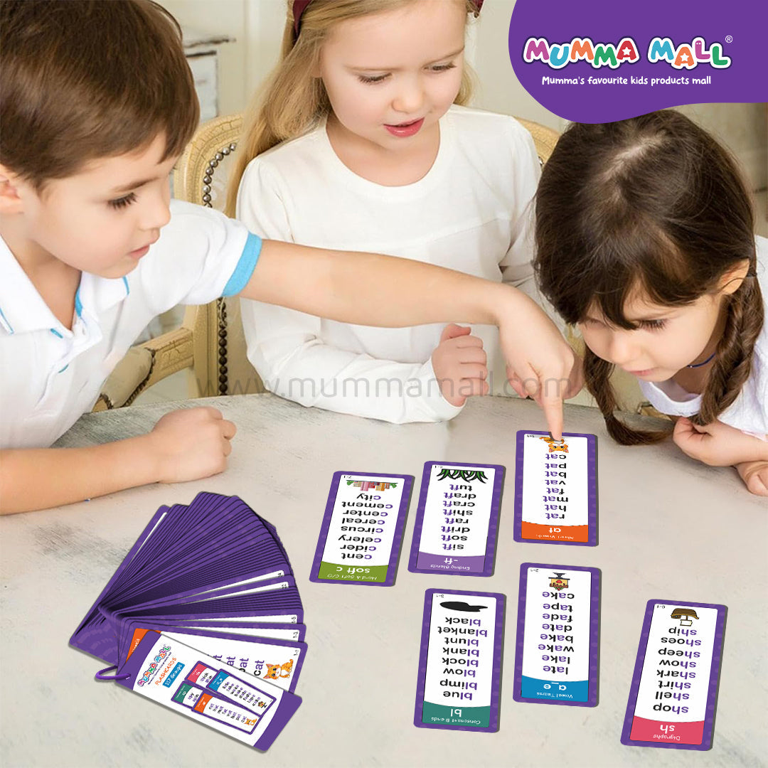Mumma Mall - Educational Phonics Words English 60 Flashcards for Kids Ages (3-8) Ideal for Homeschooling, Montessori & Classroom Activities