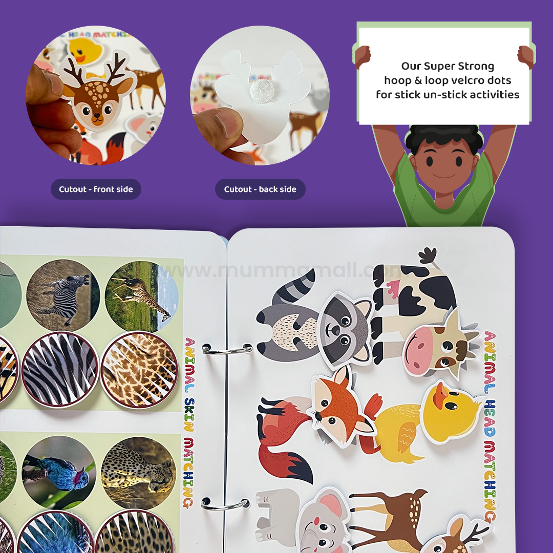 Mumma Mall® Learning Binder Book for Kids (Ages 2–6) – Educational Velcro Activity Book with Matching, Puzzle & Fine Motor Skills