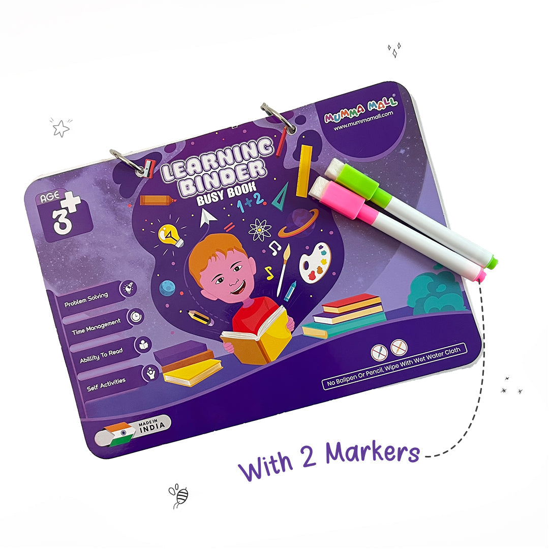 Mumma Mall® Learning Binder Book for Kids (Ages 2–6) – Educational Velcro Activity Book with Matching, Puzzle & Fine Motor Skills